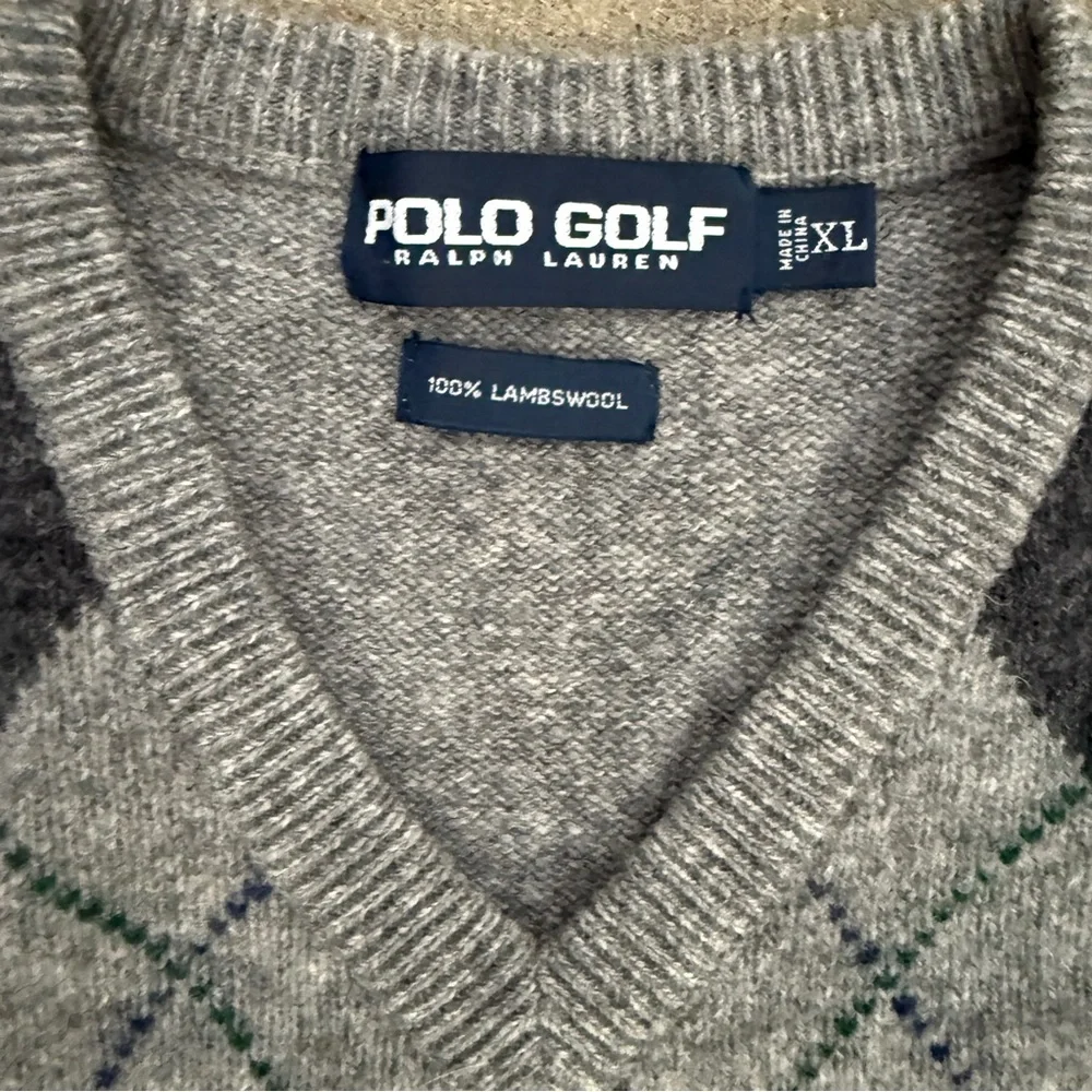 Polo Golf Ralph Lauren Pumpkin Ridge Lambswool Argyle Sweater Vest XL
